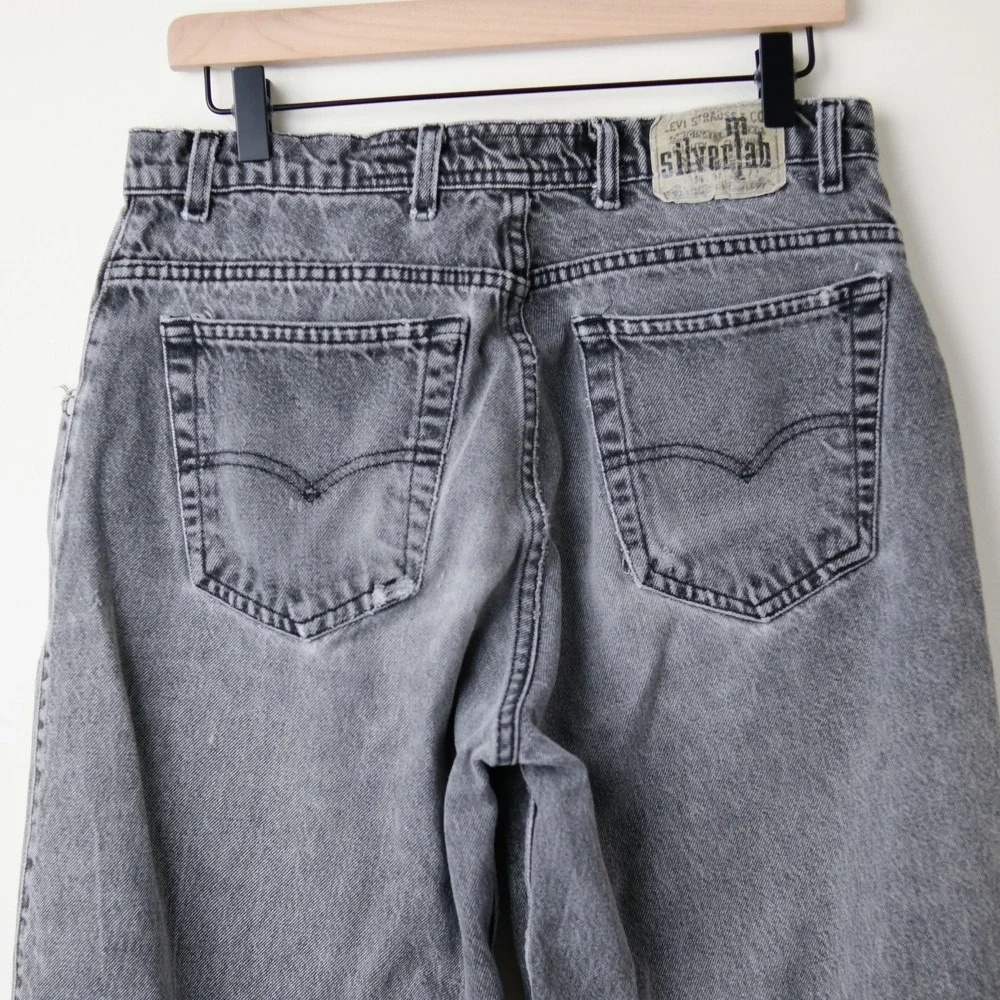 Vintage Levi's SilverTab Loose‎ Jeans 34x34 (31x32) Black Gray Y2K Baggy Skater